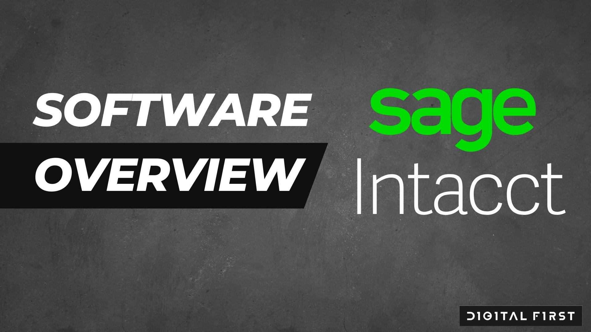 Software Overview Sage Intacct Guides by Digital First
